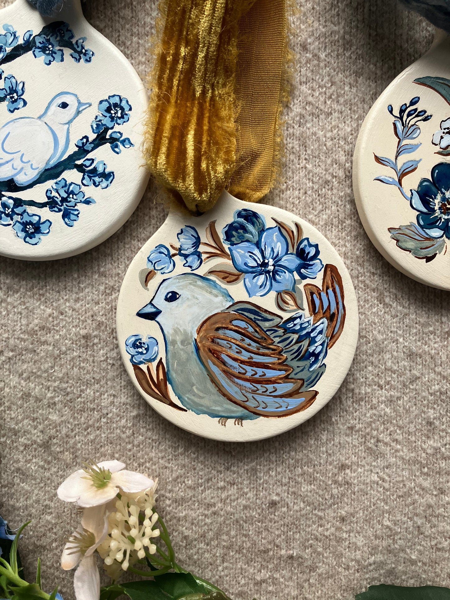 Blue Sparrow Christmas Ornament