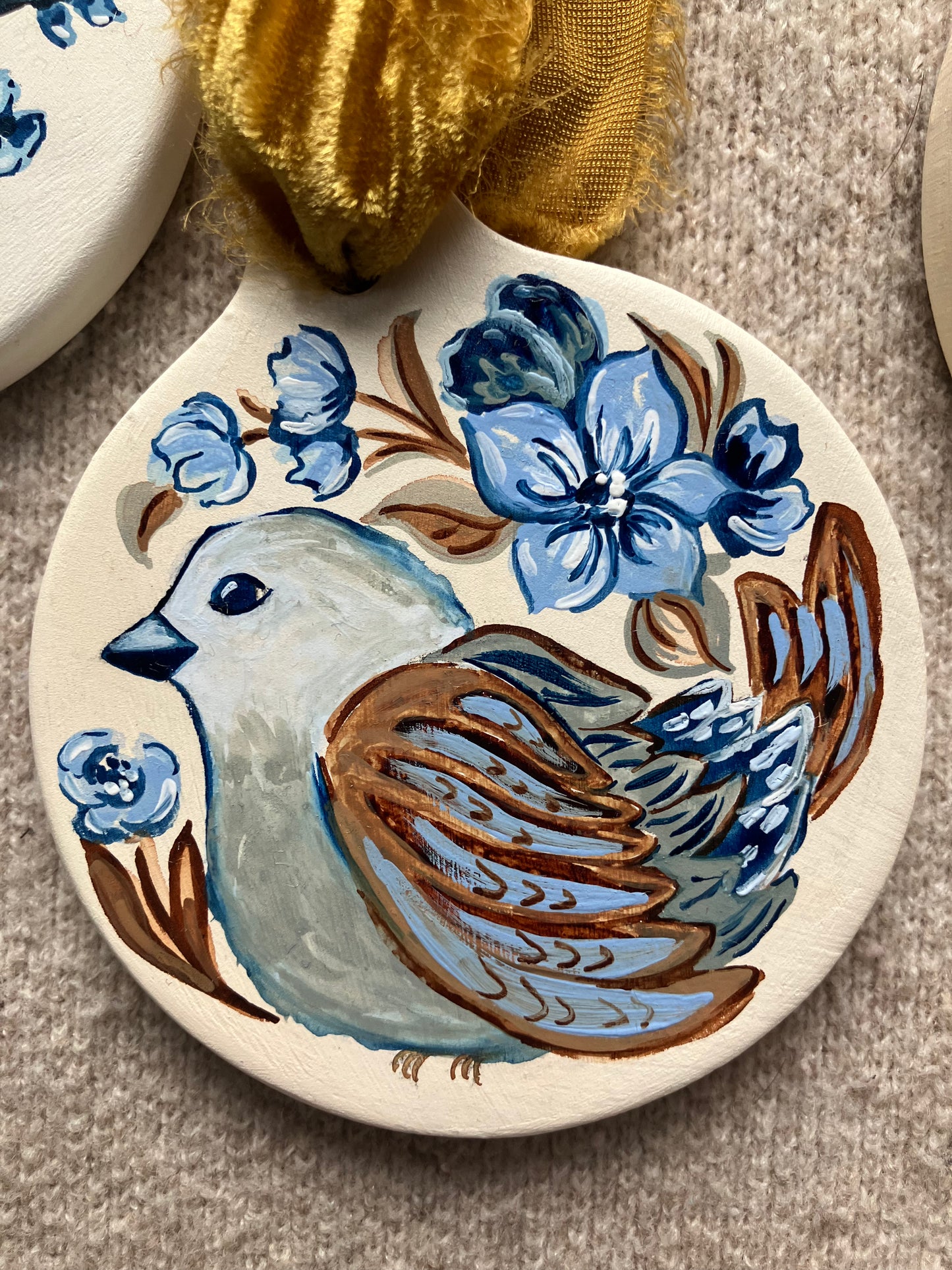 Blue Sparrow Christmas Ornament